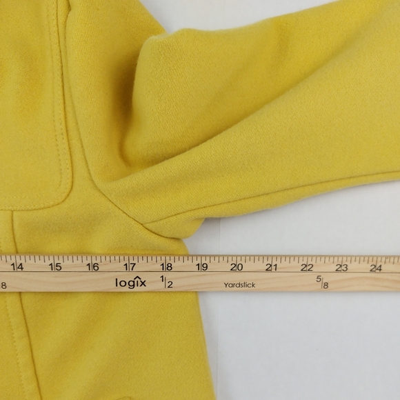 United Colors Of Benetton Duffle Coat Womens Size 6 Yellow Jacket Full Zip Wool - Picture 4 of 11
